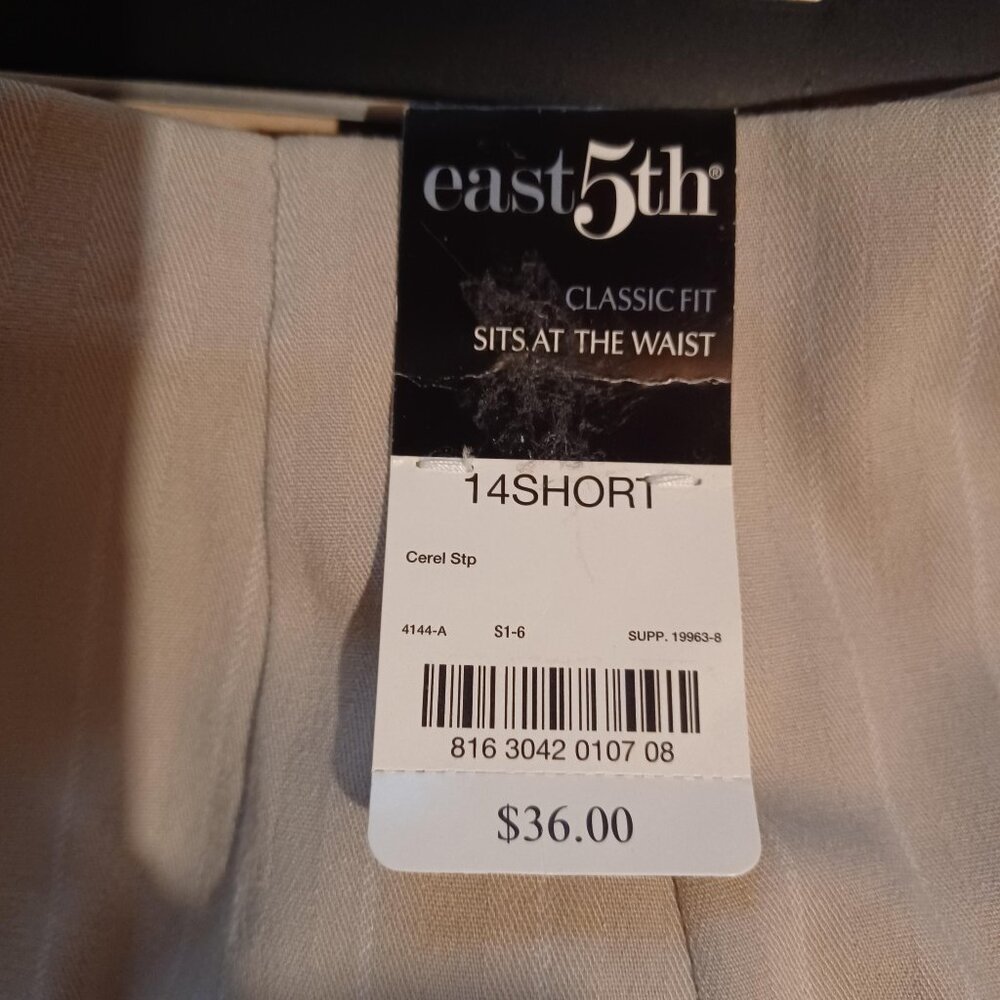 East 5th Khaki Pinstriped Dress Pants NWT - Picture 4 of 4